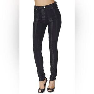 IRO Black Metallic Stripe Women's Drake Jeans - Made in Italy